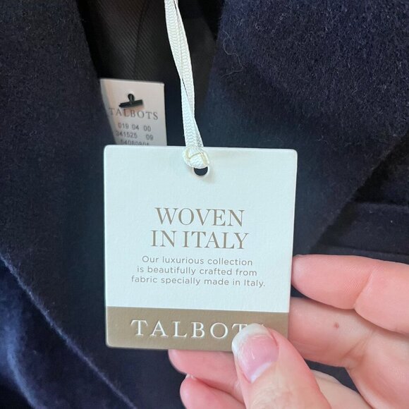 NEW- Talbots Womens Blazer Size 6 Navy Wool Blend Italian Fabric - Picture 4 of 5